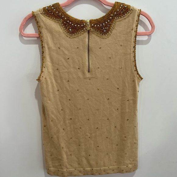 LILLY PULITZER gold beaded knit tank - size M - Picture 11 of 12